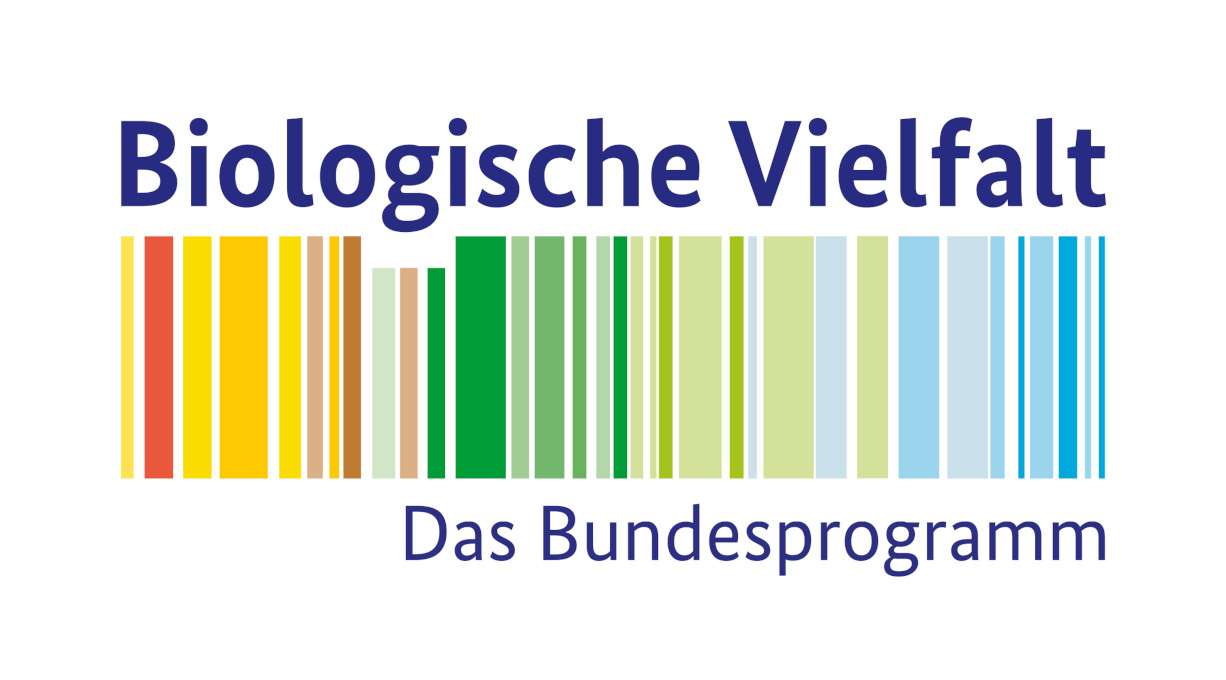 vielfarbiger Barcode mit Textbestandteilen"Biologische Vilefalt" und "Das Bundesprogramm"